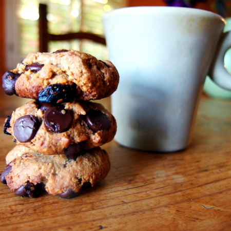 Paleo Chocolate Chip Cookies with Dried Cherries