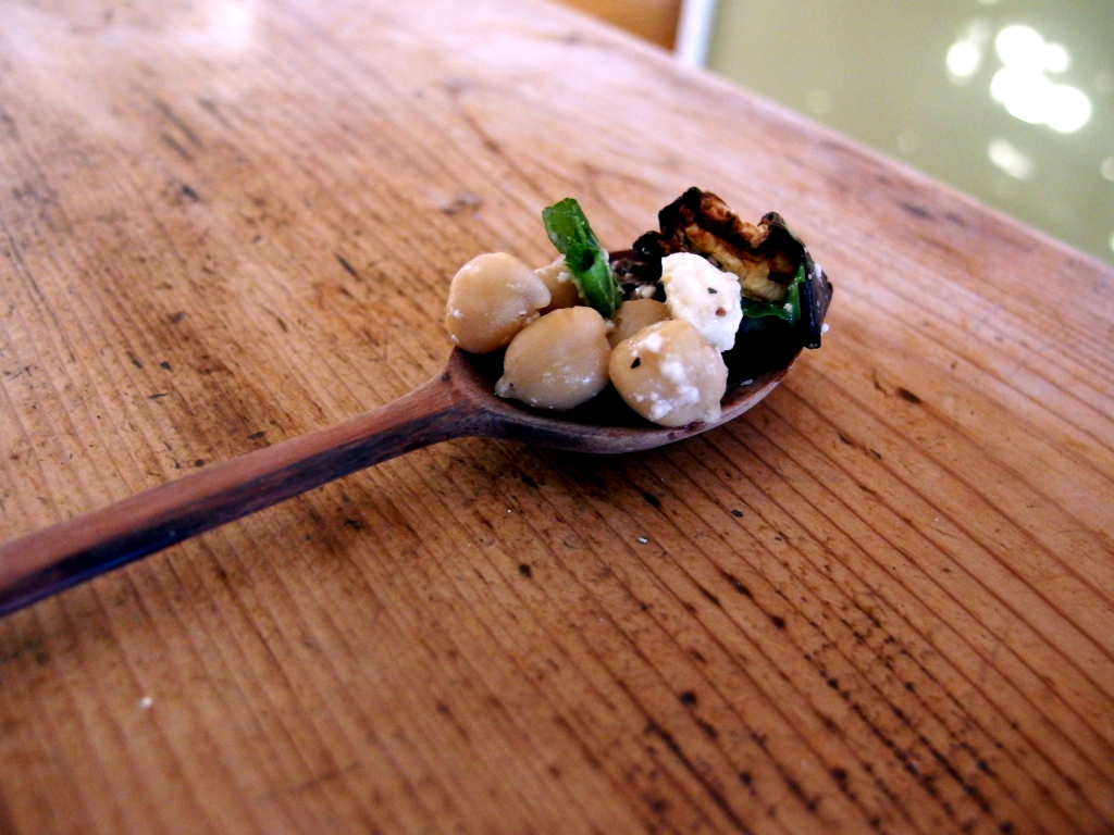Roasted Eggplant Salad with Feta, Mint and Chickpeas | danicalforniacooks.com