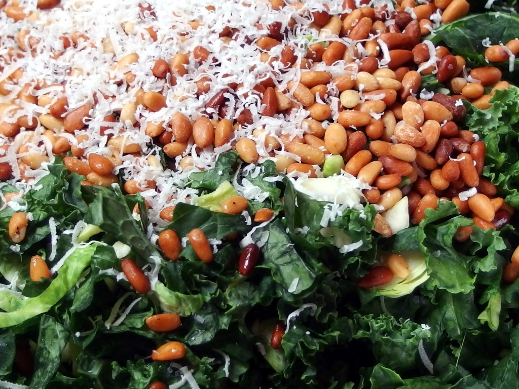 Raw Kale and Brussels Sprouts Salad | danicaliforniacooks.com