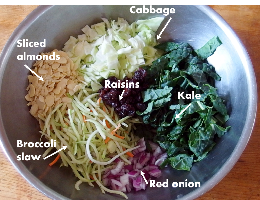 Apple Cider Vinegar Coleslaw with Almonds and Raisins | danicaliforniacooks.com