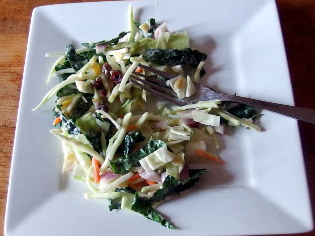 Apple Cider Vinegar Coleslaw with Almonds and Raisins | danicaliforniacooks.com
