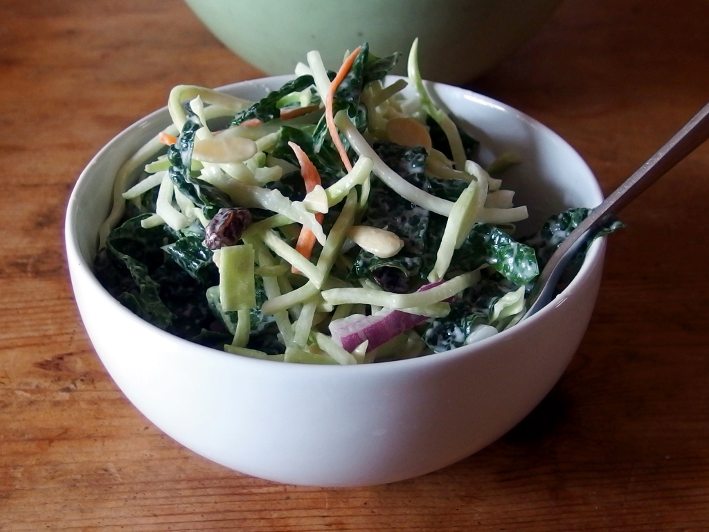 Apple Cider Vinegar Coleslaw with Almonds and Raisins | danicaliforniacooks.com
