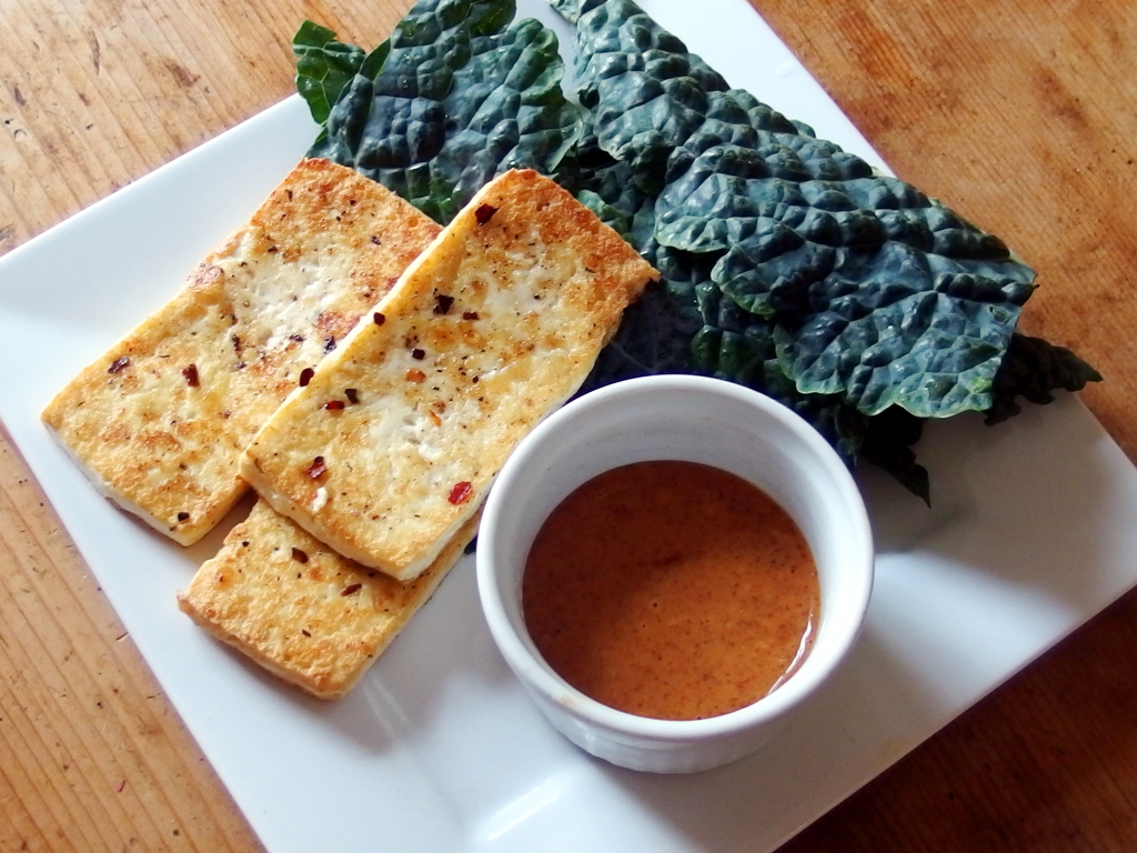 Spicy Ginger Almond Butter Sauce with Tofu | danicaliforniacooks.com