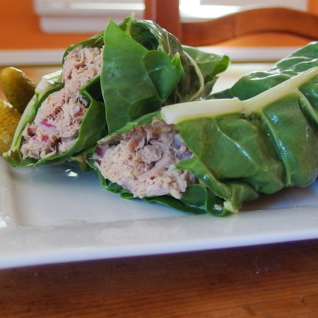 Tuna Salad Swiss Chard Wraps