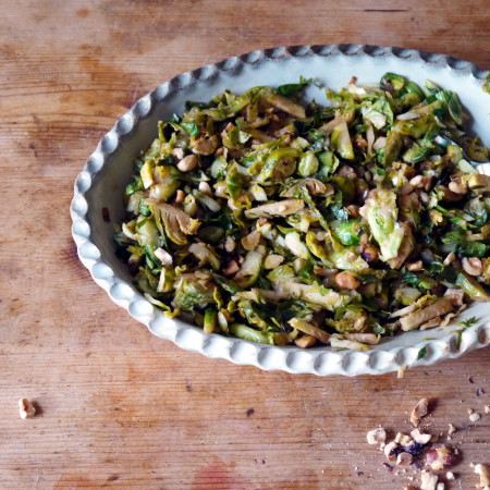 Warm Brussels Sprouts with Toasted Hazelnuts | danicaliforniacooks.com