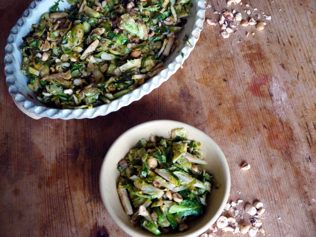 Warm Brussels Sprouts with Toasted Hazelnuts | danicaliforniacooks.com