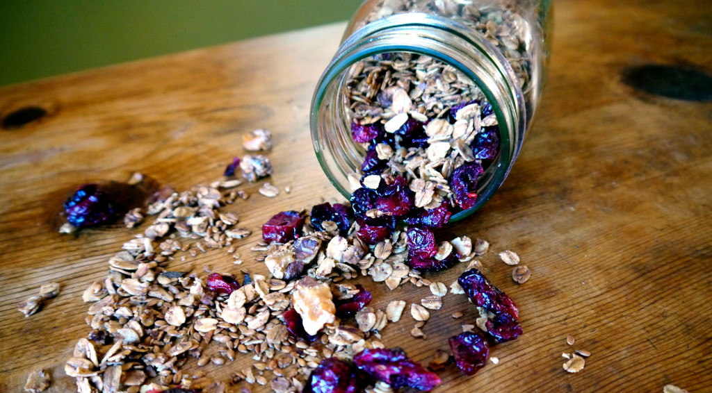 Cranberry Walnut Granola with Flax Seeds | danicaliforniacooks.com