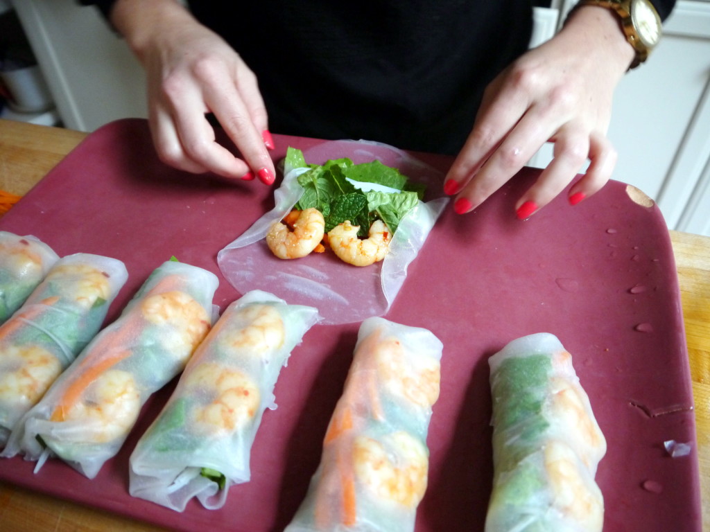 Fresh Shrimp Spring Rolls with Peanut Dipping Sauce | danicaliforniacooks.com