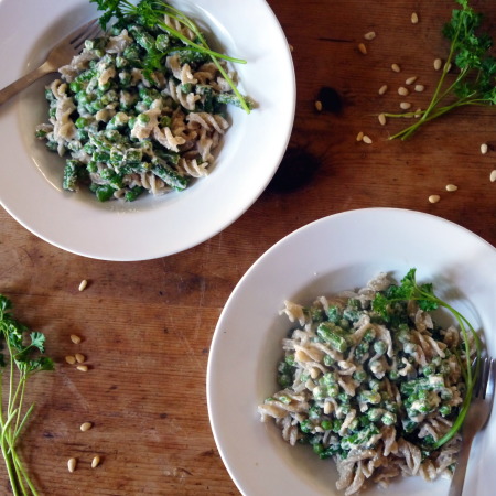 Creamy Vegan Spring Vegetable Pasta
