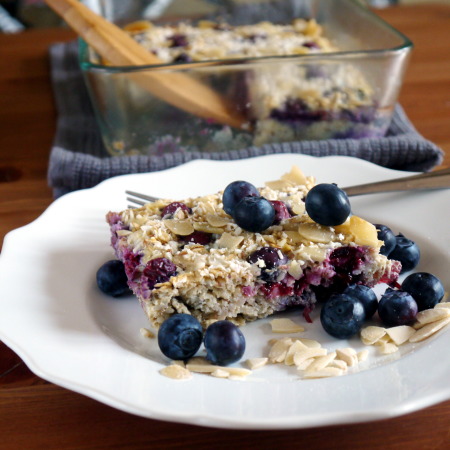 Blueberry Oatmeal Yogurt Bake