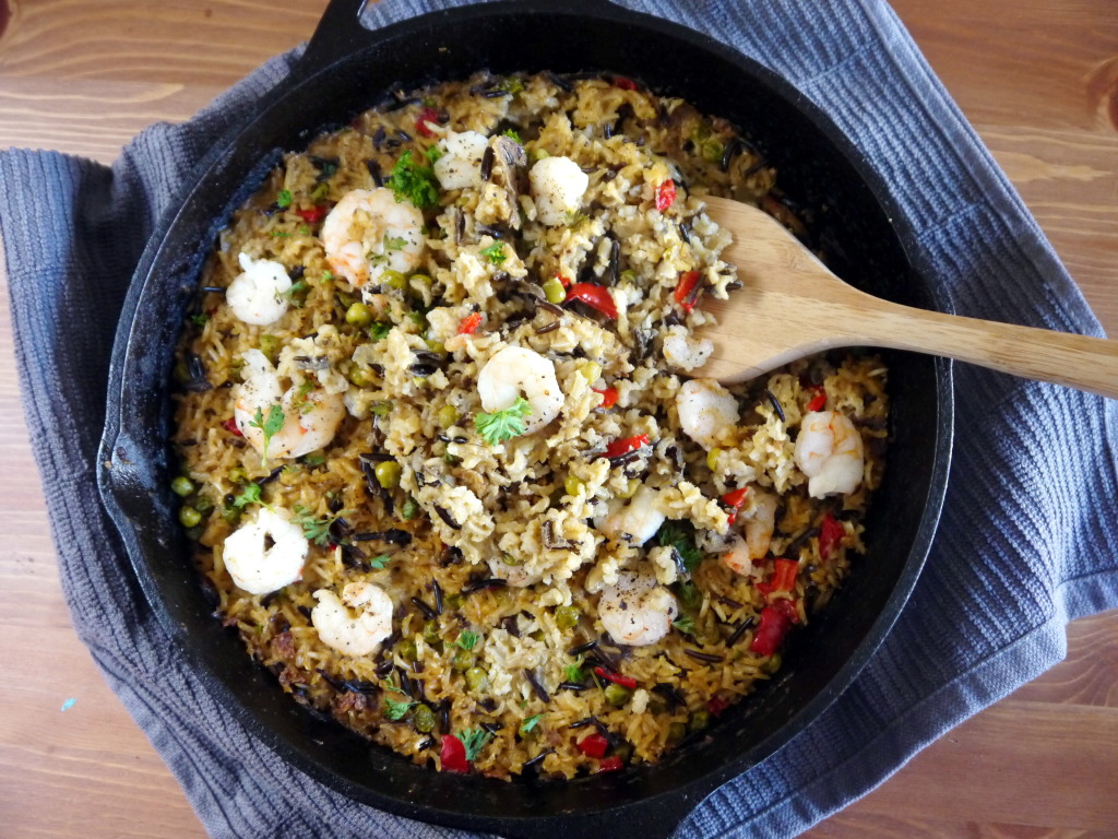 Shrimp Baked in Green Curry Coconut Rice | danicaliforniacooks.com