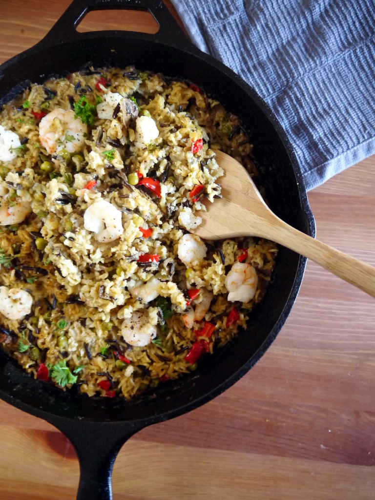 Shrimp Baked in Green Curry Coconut Rice | danicaliforniacooks.com