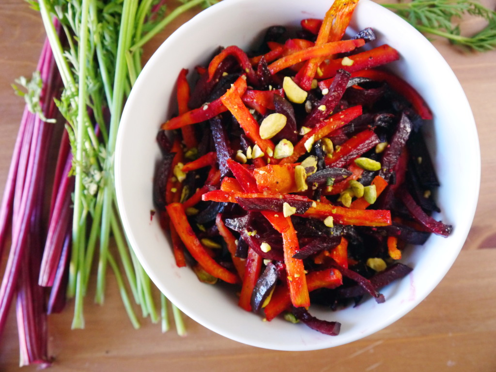 Roasted Carrot and Beet Salad with Pistachios | danicaliforniacooks.com
