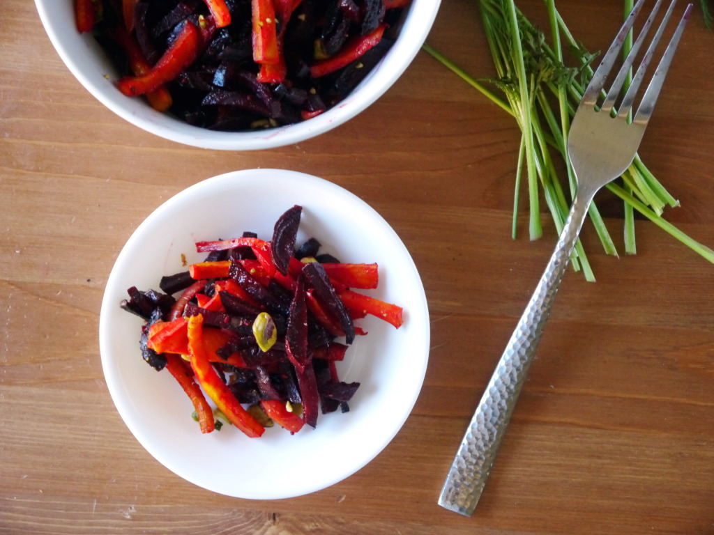 Roasted Carrot and Beet Salad with Pistachios | danicaliforniacooks.com