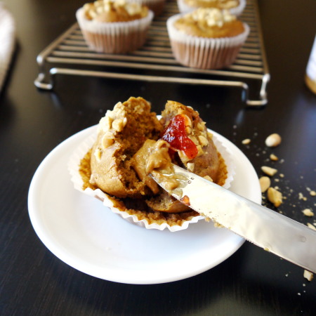 Peanut Butter & Jelly Muffins (gluten free, dairy free)
