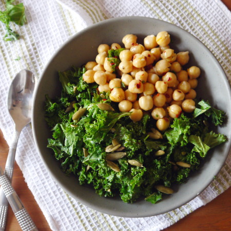 Marinated Chickpea and Kale Salad (vegan + gluten free)