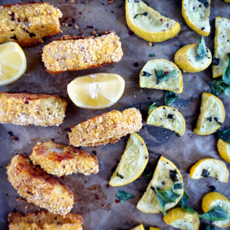 One-Pan Baked Fish Tenders and Vegetables (gluten free)