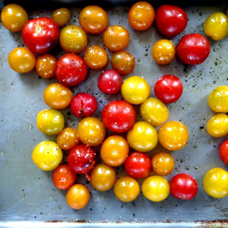 Mom’s Roasted Fish with Heirloom Cherry Tomatoes (paleo)