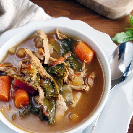 Miso Ginger Chicken and Chickpea Soup (gluten free)