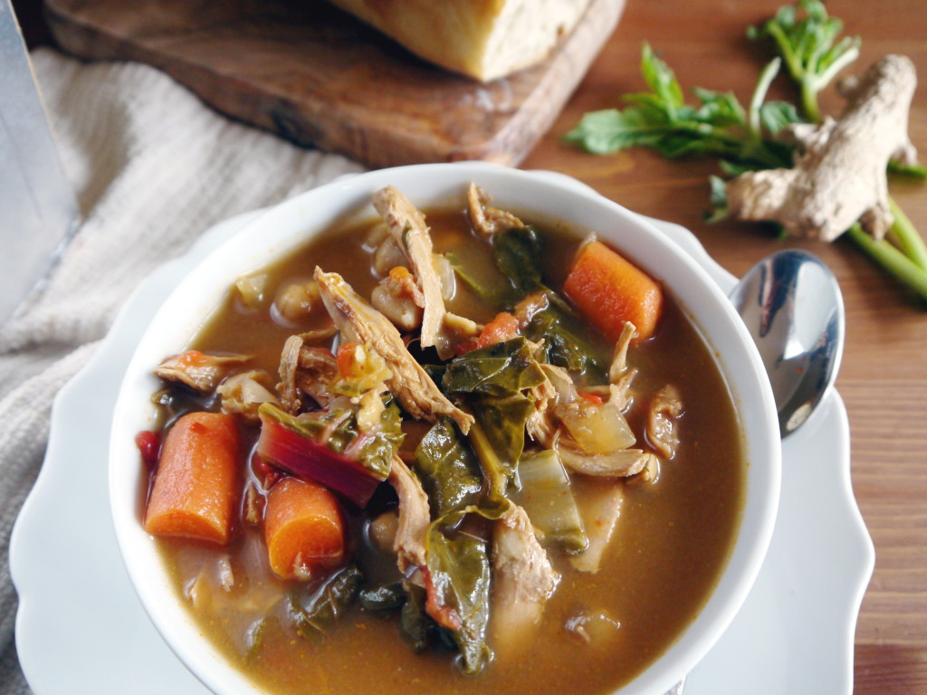 Ginger Miso Chickpea and Chicken Soup | danicaliforniacooks.com