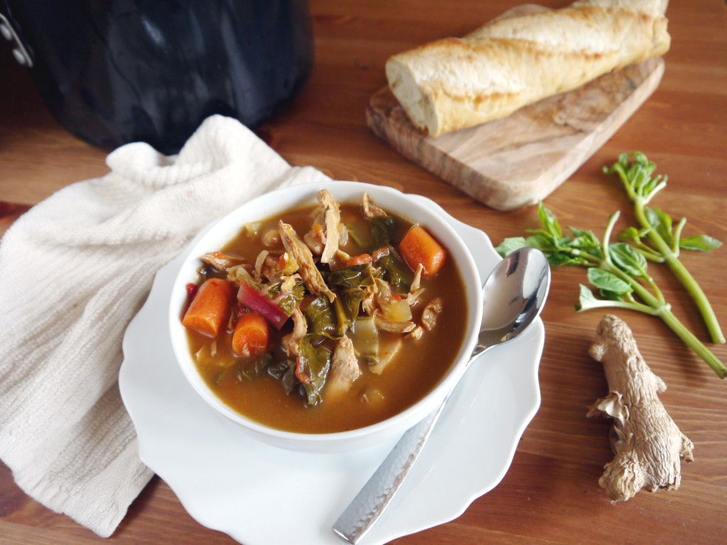 Ginger Miso Chickpea and Chicken Soup | danicaliforniacooks.com