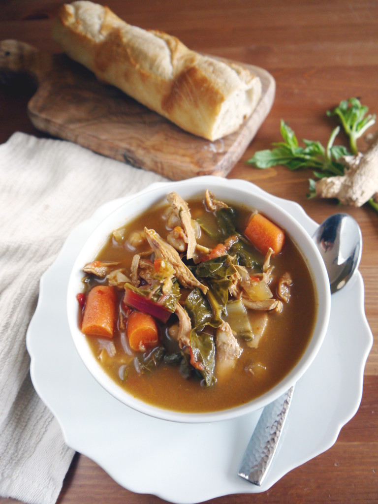 Ginger Miso Chickpea and Chicken Soup | danicaliforniacooks.com