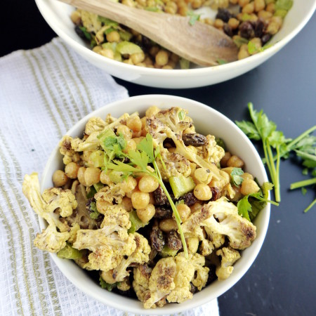 Curried Chickpea and Cauliflower Salad (vegan, gluten free)