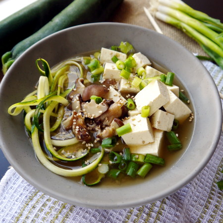 Miso Soup with Tofu and Zoodles (vegan, gluten free)