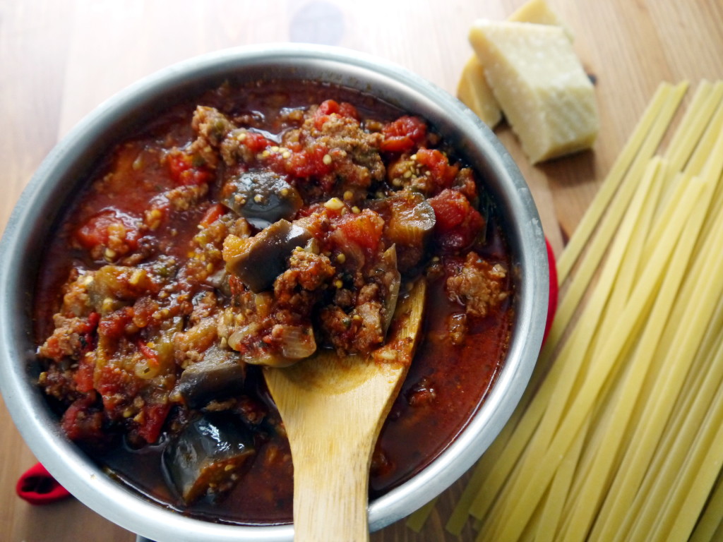 Eggplant and Sausage Ragout | danicaliforniacooks.com